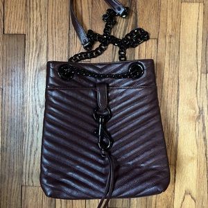 NWOT Rebecca Minkoff Edie Chevron Leather Bucket Bag